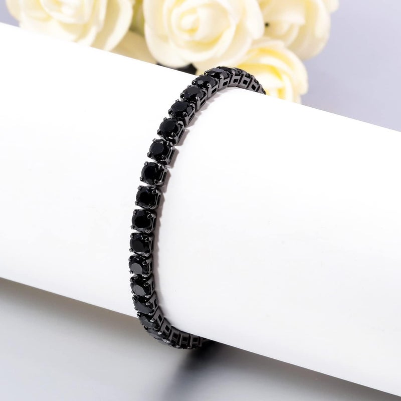 CiNily Adjustable Tennis Bracelets for Women Teen Girls Rainbow Cubic Zirconia Bracelet 14K White Gold Plated Hypoallergenic Slider Bracelet Jewelry Gift - Image 4